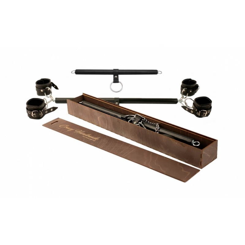 Набор распорок с наручниками и оковами "Crazy Handmade" черный 