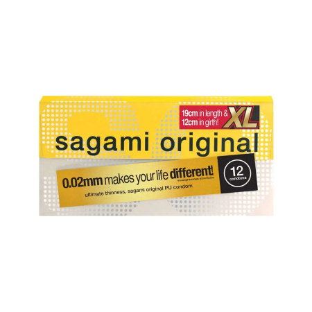 Презервативы полиуретановые "Sagami Original XL 0,02" 12шт 